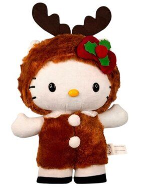 2024 Christmas Bow Hello Kitty Sanrio 22”  Reindeer Outfit Holiday Greeter